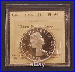 1964 Canada Silver Dollar ICCS PL66 Ultra Heavy Cameo Finest Known