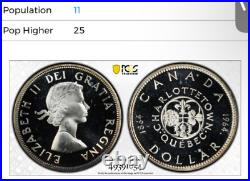 1964 Canada Silver Dollar. PCGS PL 65DCAM. Pop 11. Only 25 graded higher 1964 Canada Silver Dollar. PCGS PL 65DCAM. Pop 11. Only 25 graded higher