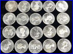 1964 Canada Silver Dollars, Original 20 Coin Roll, Choice Bu, Prooflike, Pretty