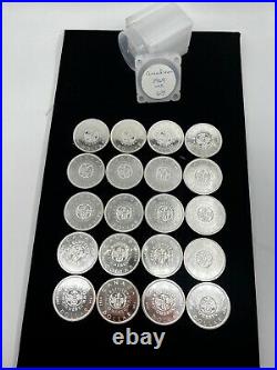 1964 Lot of 20 Canadian Uncirculated Silver Dollars 80% Silver