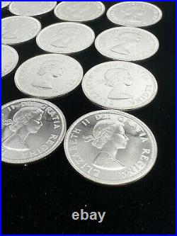 1964 Lot of 20 Canadian Uncirculated Silver Dollars 80% Silver