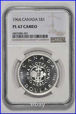 1964 S$1 Proof Like Canada Silver Dollar NGC PL 67 Cameo