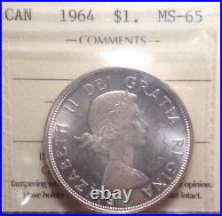 1964 Silver $1 Iccs Ms65
