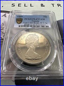 1965 $1 PL-67 Cameo Canada Silver Dollar Coin PCGS