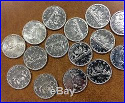 1965 CANADIAN DOLLARS UNC ROLL Of 20 Coins 80% SILVER Canada