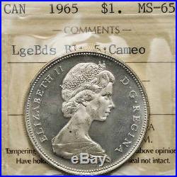 1965 Canada $1 Silver LB B5 ICCS MS-65 Cameo