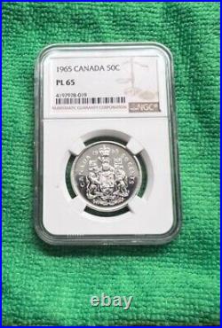1965 Canada 50C Prooflike Half Dollar NGC PL65