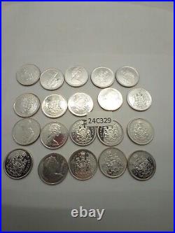 1965 Canada Silver Fifty Cents Uncirculated/ semi proof like Roll of 20 Coins