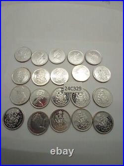 1965 Canada Silver Fifty Cents Uncirculated/ semi proof like Roll of 20 Coins