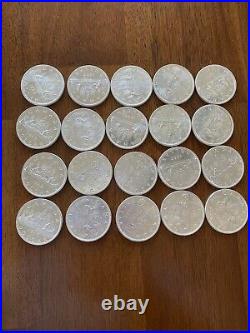 1965 Canada silver Dollar blunt 5 small beads roll of 20