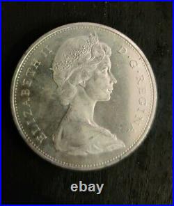 1965 Large Beads Pointed 5 Canada Silver One Dollar UNC Coin X 10 coins