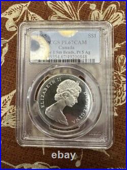 1965 PL-67 Cameo $1 Canada Silver Dollar Coin PCGS Top Pop Cameo Blunt 5 T1