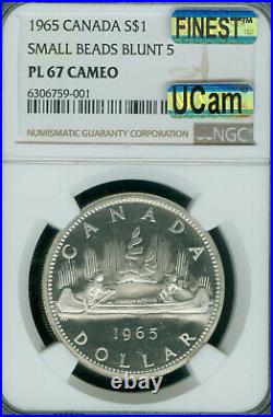 1965 S. B. Canada Silver $1 Dollar Ngc Pl-67 Pq Mac Ucam & Finest Mac Spotless