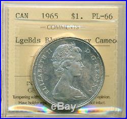 1965 Silver Dollar Canada Large Bds Blunt 5 ICCS Certified Heavy Cameo PL-66