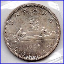 1966 Canada One Silver Dollar -Large Beads ICCS Graded MS65
