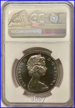 1966 Canada Silver Dollar Large Beads NGC PL-67 Cameo