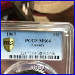 1967 $1 PCGS MS64PL Canada Pop87