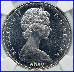 1967 CANADA CANADIAN Confederation Founding Silver Dollar Coin GOOSE NGC i85812