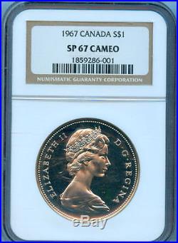 1967 Canada Silver $1 Ngc Sp67, Cameo