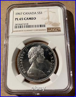 1967 Canada $1 NGC PL 65 CAMEO Proof Like Silver! Goose