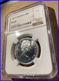 1967 Canada 50 Cents NGC PL 67 Silver Confederation Only 3 in Higher Grades