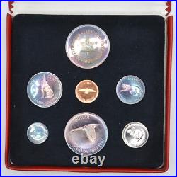 1967 Canada Centennial 7 Coin Silver Set Beautiful Rainbow Toning