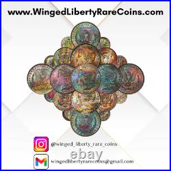 1967 Canada Centennial 7 Coin Silver Set Beautiful Rainbow Toning