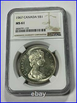 1967 Canada Dollar Ngc Ms 61 Bu Silver Wonderful Unc Prime