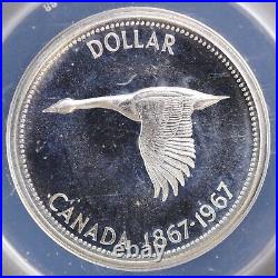1967 Canada Proof-Like Silver Dollar ANACS MS67 PL CAMEO Goose High Grade KM# 70
