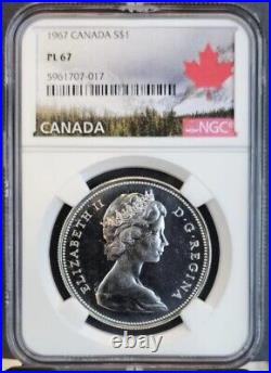 1967 Canada Silver 1 Dollar Canadian Goose Ngc Pl 67 Beautiful Gem Proof Like