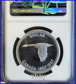 1967 Canada Silver 1 Dollar Canadian Goose Ngc Pl 67 Beautiful Gem Proof Like