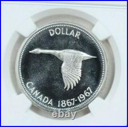 1967 Canada Silver 1 Dollar Flying Goose Centennial Ngc Pl 66 Cameo Frosty