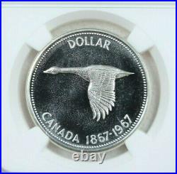 1967 Canada Silver 1 Dollar Flying Goose Centennial Ngc Pl 66 Cameo Scarce