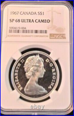 1967 Canada Silver 1 Dollar Goose Ngc Sp 68 Ultra Cameo Very Scarce Top Pop