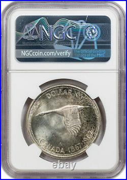 1967 Canada Silver 1$ Ngc Ms63 High Grade