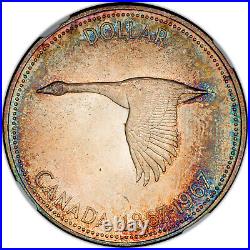 1967 Canada Silver 1$ Ngc Pl63 High Grade Toned