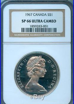 1967 Canada Silver $1 Ngc Sp66 Ultra Cameo
