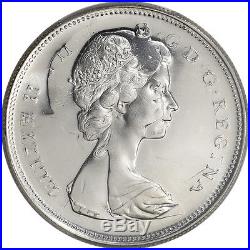 1967 Canada Silver Dollar $1 PCGS PL64 Mint Error Double Struck in Collar