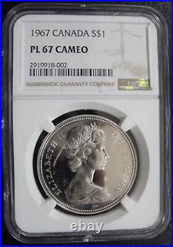 1967 Canada Silver Dollar NGC PL67 Cameo Only 3 Finer