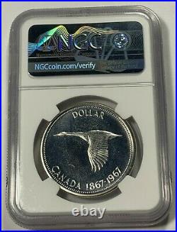 1967 Canada Silver Dollar Ngc Pl 66 Bu Unc Proof Like Subtle Toning Superb (mr)