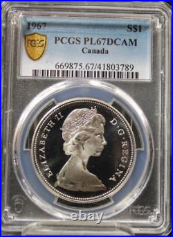 1967 Canada Silver Dollar PCGS PL67CAM Coin Prooflike Cameo