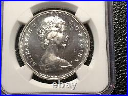 1967 canadian silver dollar Diving Goose NGC Pl 64 white bright rare