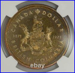 1971 Canada Silver $1 British Columbia SP67 Color NGC 944007-2