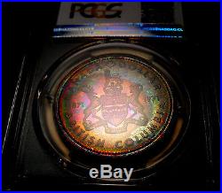 1971 Canada Silver $1 PCGS SP-69 Incredible NEON Rainbow Toning RARE SP69 Grade