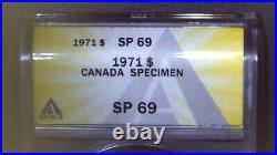 1971 SP69. None Higher. Canada Silver $1 Anacs SP-69 Incredible Specimen