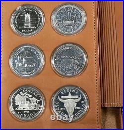 1971 to 1994 Canada Silver $1 Dollar Collection in Leather RCM Case #19475