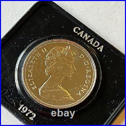 1972 Canada $1 Silver Coin Queen Elizabeth II Regina With Box