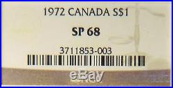 1972 Canada Canadian 1 $ Silver Dollar NGC SP 68 PQ++ Amazing Rainbow Toning