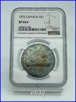 1972 Canada Silver Dollar $1 Voyageur Ngc Sp66 Reverse Nicely Toned