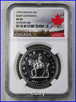 1973 Canada Silver Dollar $1 Rcmp Centennial Sp67 Ngc Certified Coin 1024